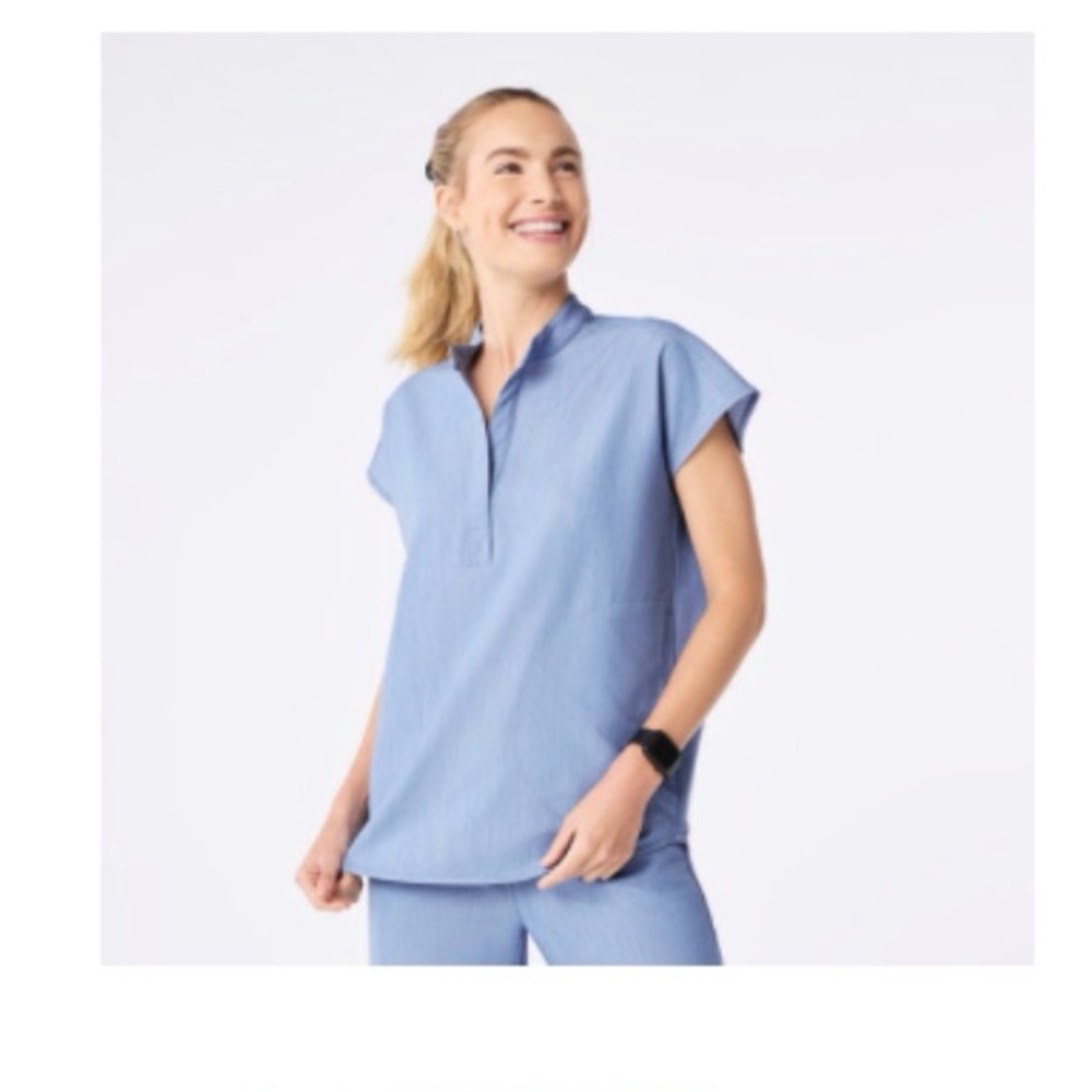 FIGS-NWT- Heather Indigo - Lg top, XL tall pants